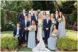 bridal party photo at the admirals house wedding venue in seattle