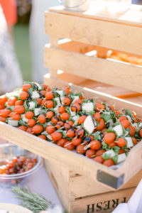 food at a wedding for cocktail hour