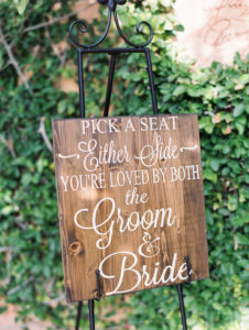 a wedding signature for a wedding at olana wedding in texas