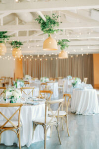 a room with tables and chairs at roche harbor resort at Wedding Venues Near Seattle