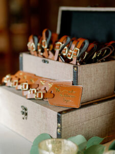 custom luggage tags for a wedding guest gift