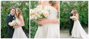 a bride holding her flowers
