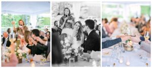 a bride and groom during their toasts at a wedding in woodinville