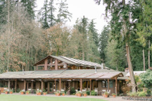 the outside of the kiana lodge wedding venue