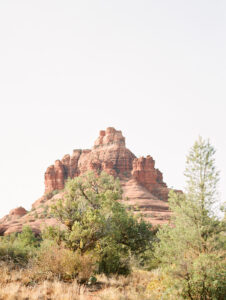 a red rock formation in sedona for a sunrise elopement