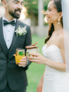 a bride and groom at hacienda sac chic in yucutan mexico