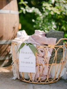 blankets for guests at a wedding