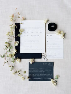 a wedding invitation paper suit for an elopement at lairmont manor