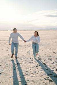 saltair engagement session at sunset