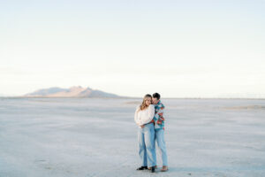 a saltair engagement session during sunset
