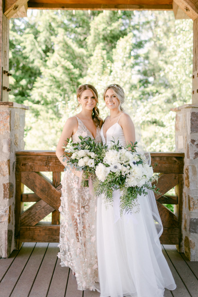 bride and maid of honor portrait