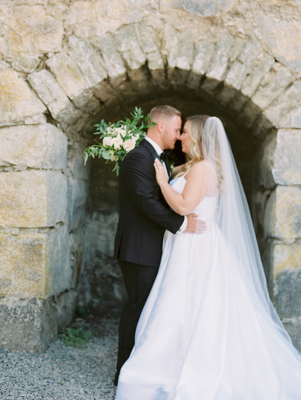 a bride and groom at their wedding at roche harbor resort